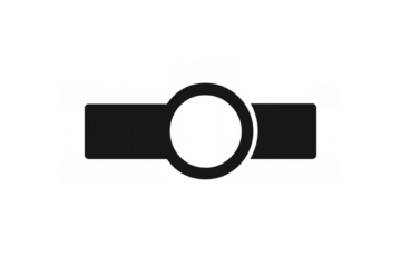 Minimalist black icon silhouette representing a smartwatch or bracelet, a modern accessory on transparent background