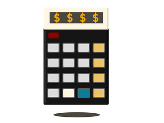 Calculator showing dollar icon on screen. Financial tool concept with clean modern design.