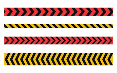 Red and Yellow Warning Tapes Vector Set with Sale Stripes, Marketing Signs, Signal Protective Tape, and Striped Discount Bands for Promotions