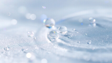 Water droplets on reflective surface