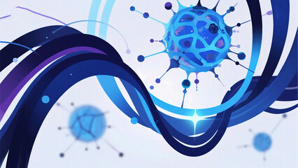 Abstract blue sphere with flowing lines