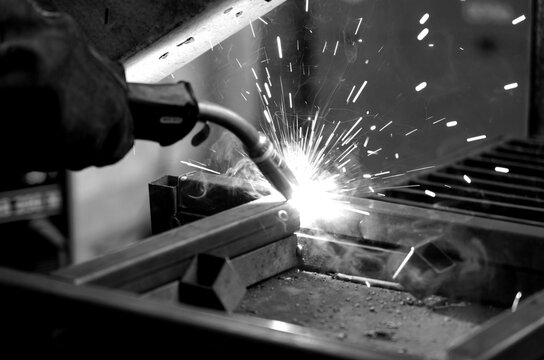 Gas Welding Torch in Action &ndash; Monochrome Detail Shot