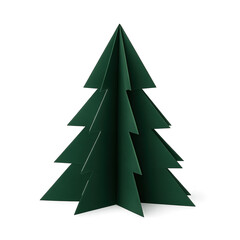 Obraz premium Simple elegance: a folded paper Christmas tree, minimal and eye-catching design.