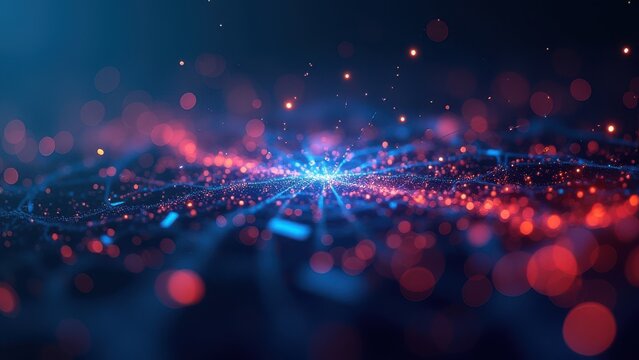 futuristic technology background with glowing digital elements and abstract light patterns creating modern high tech atmosphere concept of innovation, technology, design industry