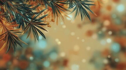 Abstract autumn leaves illustration with warm tones and glowing background.