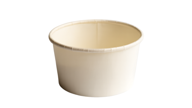 Empty White Paper Bowl for Food or Soup Isolated on White Background removed  isolated on a transparent background