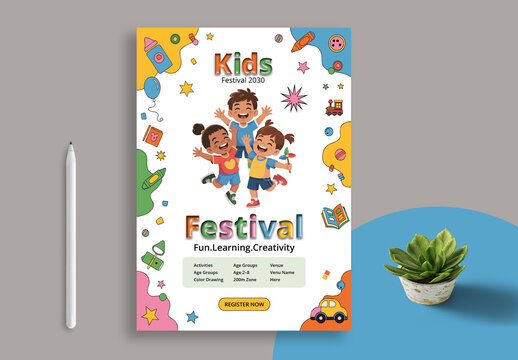 Kids Festival Flyer Design Layout