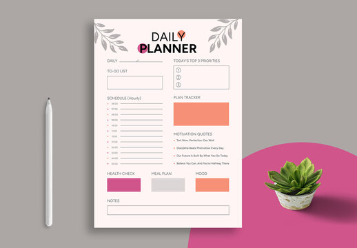 Minimal Daily Planner Design Template