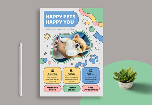 Pet Care Flyer Template Layout