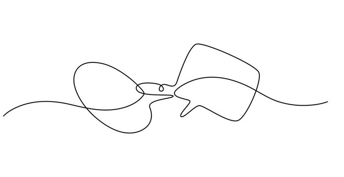 Minimalistic one line animation of a speech bubble icon. Ideal for communication, messaging, and online conversation concepts. Clean and modern design suitable for digital interfaces and UI UX video