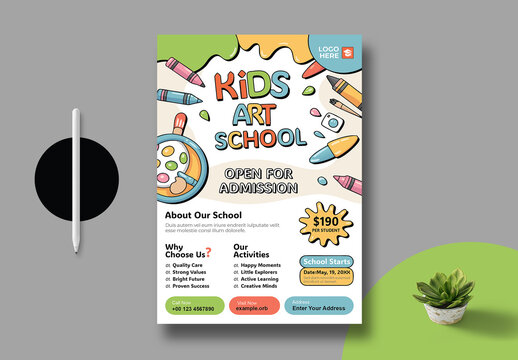 School Admission Flyer Template Layout
