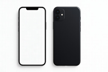 Modern Smartphone Front And Back View Isolated On White Background