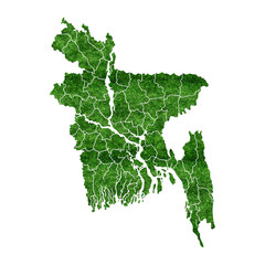 Map of bangladesh shaped like a green grassy landscape