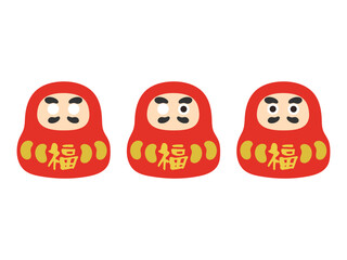 達磨（だるま）福　目入れ　イラストセット