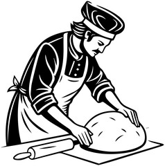 Baker Shaping Dough Silhouette