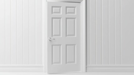 White door in room, slightly ajar,  interior design, home decor, website background