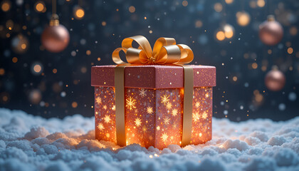 3D Cartoon Santa Sliding Down Snowy Chimney