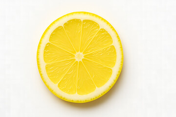 Fresh Lemon Slice Isolated On Bright White Background