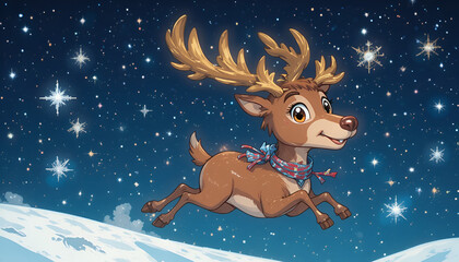 santa claus with reindeer