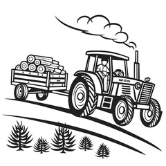 Tractor Carrying Logs