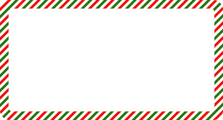 Fototapeta premium Candy cane christmas frame with blank space. Christmas border. Merry Christmas Candy cane frame card elements decoration. New Year picture frame ribbon. Xmas striped border. Banner or christmas card.