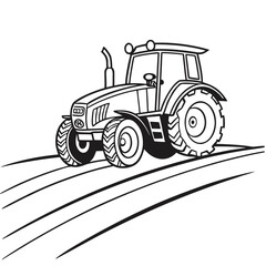 Tractor on Plain Ground