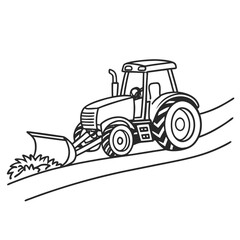 Naklejka premium Tractor with Plow 1