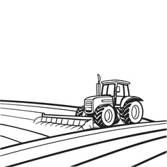 Tractor with Plow Blades