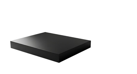 Dark Grey Rectangular Block 3D Render Isolated on Transparent Background