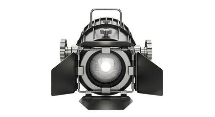 Bright Stage Spotlight Emitting Light on Transparent Background