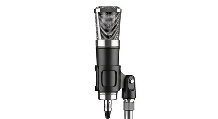 Professional Studio Condenser Microphone for Recording and Broadcasting on Transparent Background