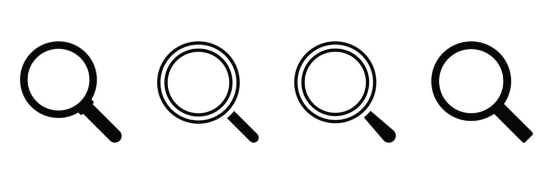 Magnifying glass with handle. Discovery, research, search, analysis concept. Vector icon. Minimal style. Vector illustration. EPS 10