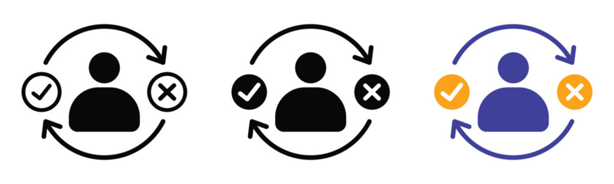 customer behavior icon set. consumer action symbols, user interaction signs, market research insights, shopping habits, buyer journey, analytics elements, vector illustration