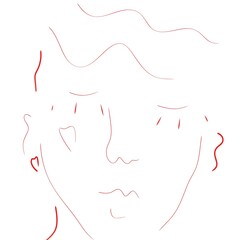 line art woman’s face illustration 