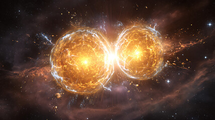 Colliding Stellar Cores Exploding Brightly In Deep Space neutron stars cosmic collision