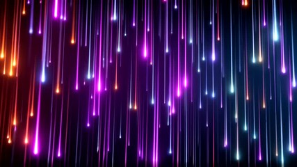 Dynamic Light Streaks in Vibrant Neon Show Featuring Colorful Motion Trails