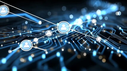 Digital network visualization of interconnected online social communication and data transfer - Powered by Adobe