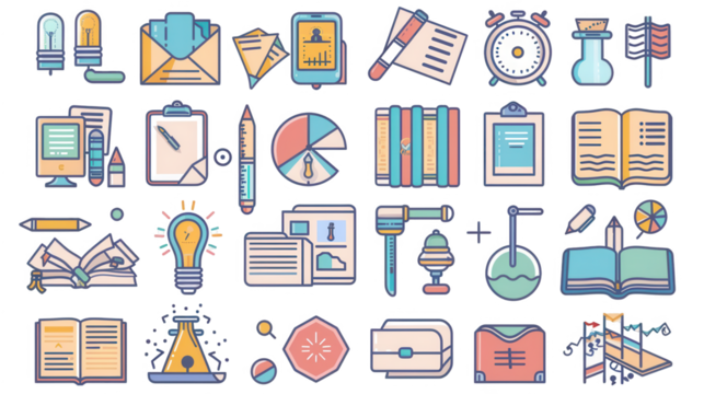 Back to School Transparent Icon Set for Study and Success