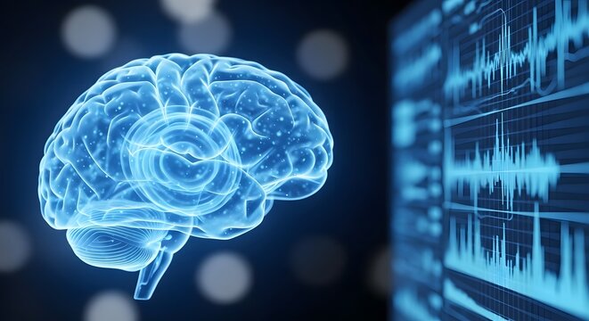 Brain scan with eeg display medical technology and neuroscience concept - Powered by Adobe