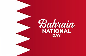 Bahrain National Day. 16 December. Holiday concept. Template for background with banner, poster and card. Vector illustration.