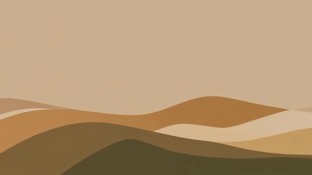 A camera slowly pans across simplified crop fields in a minimal landscape to create a seamless background loop