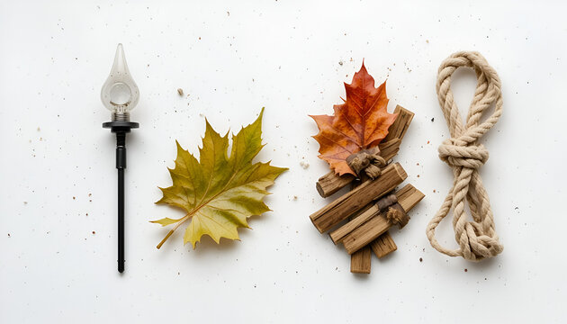 Autumn leaves and notebook creating cozy seasonal flat lay