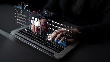 A dashboard for customer relationship management (CRM). The data analysis and market research help...