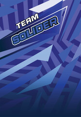 Blue sports jersey design with abstract geometric pattern for team wear