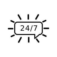 24/7 icon design template SVG