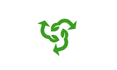 Green Recycle Logo with Eco Arrow and Leaves – Sustainable, Nature-Inspired Symbol for Environmental, Eco-Friendly, and Renewable Energy Branding