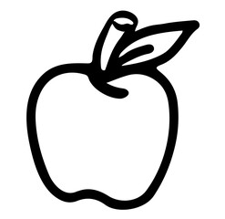 Hand drawn apple outline for healthy snack, protein, fruit, food, running competition, marathon, race, people, diet, exercise, sport, lifestyle, grocery shopping, supermarket, breakfast, lunch