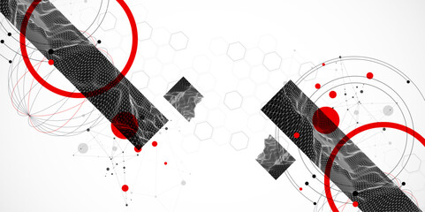Abstract art background. Modern science or technology art elements. Wireframe surface illustration.