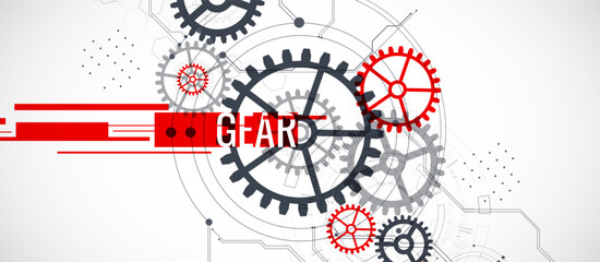 Abstract technology background. Cogwheels ART theme. Vector illustration