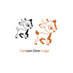 Coloring Book For Kid Deer Vector